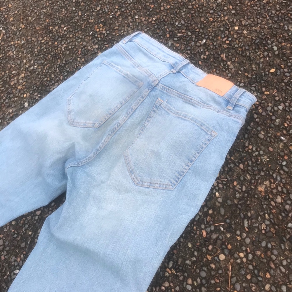 Zara high waisted skinny jeans 8 light wash